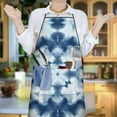 thumbnail image 6 of Blue White Tie Dye Mandala Pattern Apron-Garden Aprons for Women with Pockets-Cotton Linen Waterproof Kitchen Cooking Gardening Aprons Adjustable for Kitchen,Cooking,BBQ and Salon 33x27 Inch, 6 of 7