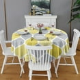 thumbnail image 2 of Round Waterproof Tablecloth 60×60 Inch, Boho Style Reusable Indoor/Outdoor Durable Table Cover for Party Kitchen Dinner Room Decor, 2 of 6
