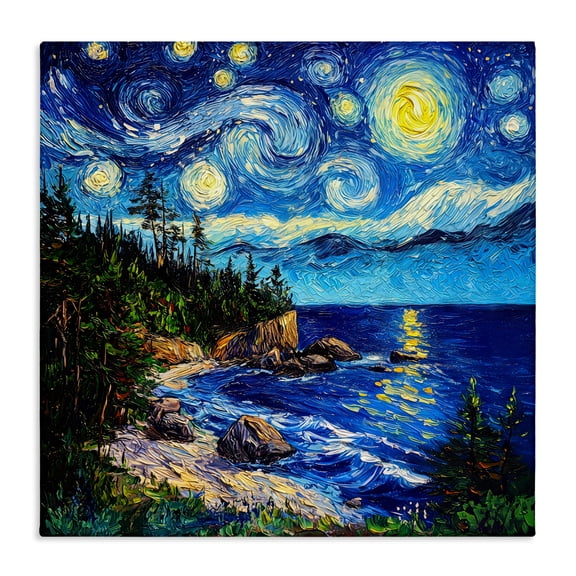 Stupell Industries Traditional Acadia National Park Post Impressionist Canvas Art, 17 x 17, by Wumples