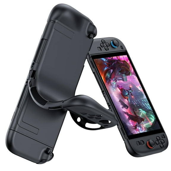 Silicone Protective Case for NS Switch 2 2025 - Soft Full Body Grip Cover with Shockproof Grip & Anti-Scratch, Ergonomic Design Compatible with Switch 2-Black