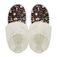 thumbnail image 2 of Chririnla Coffee Book Print Fuzzy Slippers for Women Indoor Novelty Home Shoes Warm Plush Bedroom Shoes with Anti-Skid Sole for Indoor & Outdoor, 2 of 7