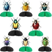 Bugs Party Decorations 8Pcs Beetle Honeycomb Centerpieces Longicorn Ladybug Table Centerpieces Colorful Insect Table Decorations for Baby Shower Birthday Party Supplies