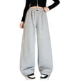 thumbnail image 2 of HUAXUN-Girls' Drawstring Elastic Waist Sweatpants, Solid Color Athletic Casual Long Pants, 4-12 Years Spring & Autumn Outdoor Pants, Four-Season Versatile Bottoms(Light Gray,11-12Years), 2 of 6