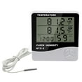 thumbnail image 4 of Thermometer Hygrometer Electronic Temperature Humidity Tester Meter Clock Alarm Indoor Outdoor Probe High accuracy LCD Digital, 4 of 8