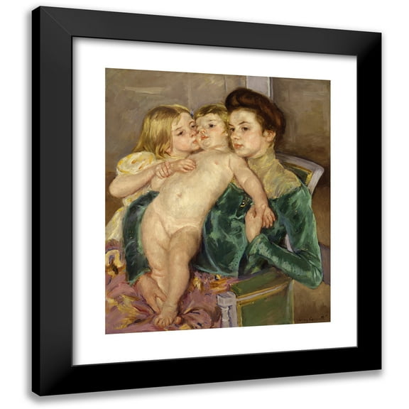 Mary Cassatt 12x14 Black Modern Framed Museum Art Print Titled - The Caress