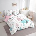 thumbnail image 3 of jejeloiu Marry Christmas Bedding Comforter Set 7pcs,Pink Xmas Pine Queen Bedding Sets,Happy New Year Queen Sheet Sets,Super Cozy Bedroom Decor Reversible, 3 of 8
