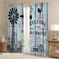 thumbnail image 2 of Garden Windmill Curtains & Drapes Rustic Retro Farm House Country Vintage Barn Door Blackout Curtains,Cottage Lodge Cabin Curtains Winnower Wooden Plank Farmhouse Decor, 2 of 6
