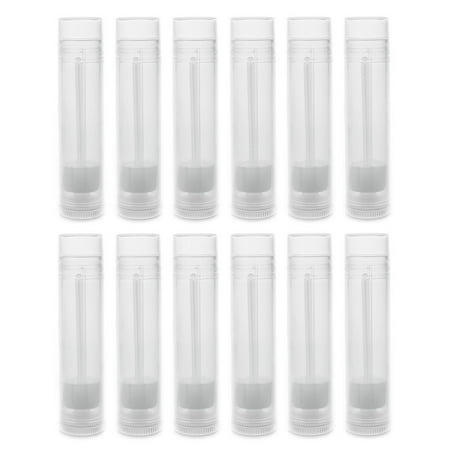 Clear Empty 3/16 Oz (5.5ml) Plastic Container Twist Tubes for Homemade Lip Balms, Cosmetic Gifts (12 Pack) by Super Z Outlet