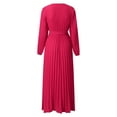 thumbnail image 6 of TAIAOJING Women Casual Long Sleeve Dresses Autumn And Winter V Neck Dress Pleated A Line Dress In The Long Dress, 6 of 6