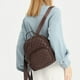 thumbnail image 4 of Mochila informal para mujer, de gran capacidad, de piel auténtica, mochila pequeña rombal, 4 of 5
