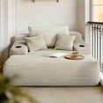 thumbnail image 4 of FFH 65"L Chaise Lounge Chair Indoor, Plush Cloud Couch Boneless Sleeper Sofa with Cup Holders and Side Pockets, Beige, 4 of 7