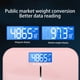 thumbnail image 5 of Báscula de baño digital, Báscula de cuerpo precisa, Pantalla LED iluminada, Diseño de esquinas redondeadas, Escala electrónica de temperatura, Carga USB - Rosa, 5 of 9