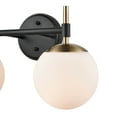 thumbnail image 3 of Millennium Lighting 929 Lighting 2 Light Bathroom Vanity Fixture with Opal Glass Shades Matte Black/Modern Gold Black Matte, 3 of 5