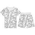 thumbnail image 1 of TBWNWG Ensemble de Pyjama pour Garçons à Imprimé d'Halloween, Manches Courtes, Col Rond, Short, Tenue Confortable et Décontractée de Détente pour Enfants, Idéal pour les Activités Ou la Détente, Taille 7-8 Ans, 1 of 3
