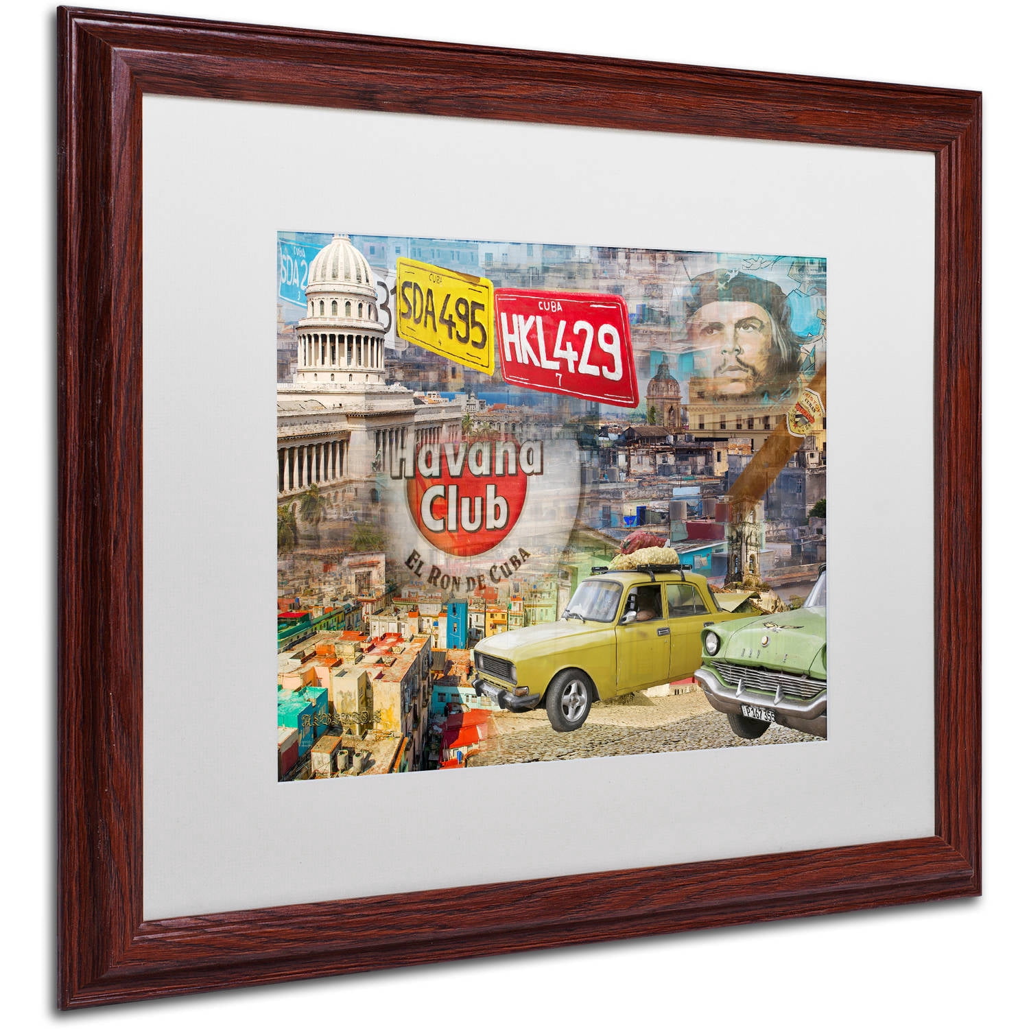 Trademark Fine Art "Capital" Canvas Art by Alberto Lopez, White Matte, Wood Frame