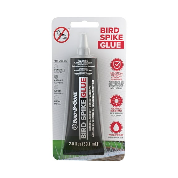 Bird B Gone Bird Spike Glue (2oz) Clear Industrial Strength, Multi-Surface All-Weather Adhesive