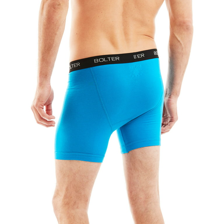 5-Pack Boxer Briefs by Bolter Men's Cotton Spandex Underwear Tagless  (Medium, Brights) 