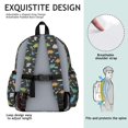 thumbnail image 5 of Black Cartoon Dinosaurs Text Pattern Cute School Backpack with Padded Back and Adjustable Shoulder Straps 13.4"x11"x4.7", 5 of 5
