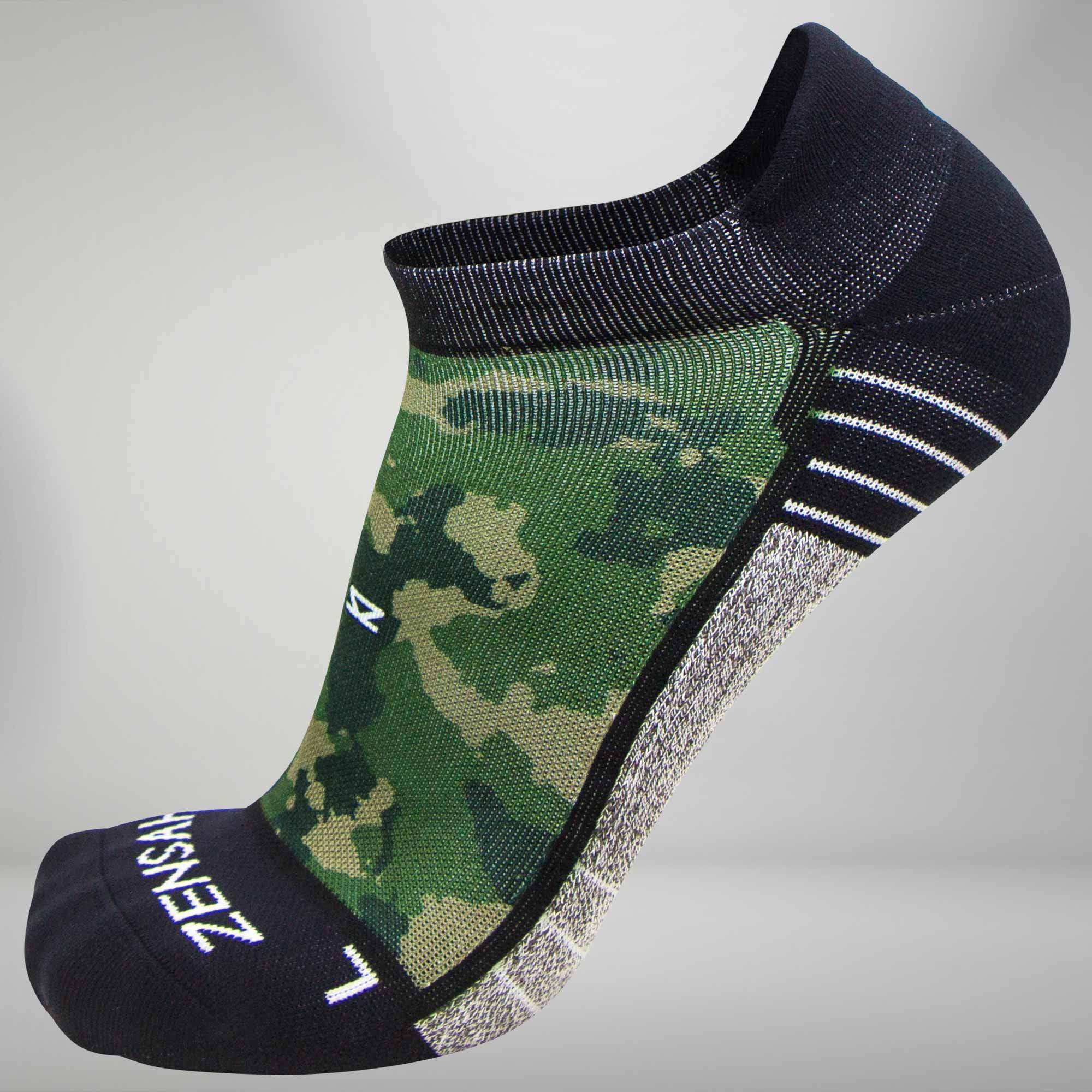 Zensah Camo Socks No Show L Army Green Walmart