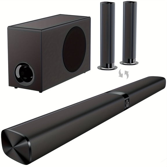 Sound Bar with Subwoofer, SoundBar for Smart TV, Wireless Speaker, Deep Bass, TV Audio System with ARC/Opt/AUX for Enhanced Home Theater Sound