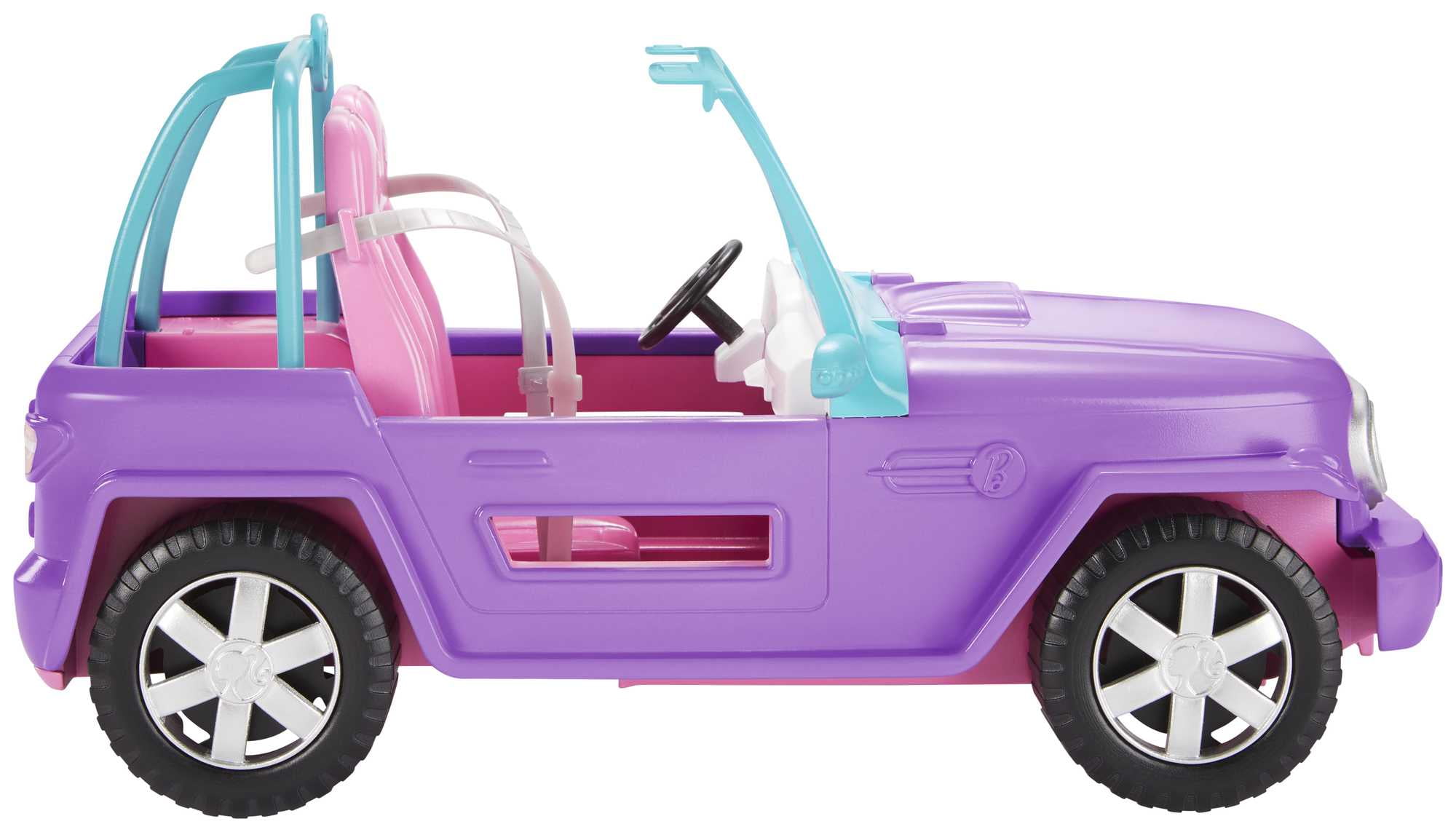 Barbie Off-Road Vehicle, Purple with Pink Seats and Rolling Wheels