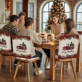 thumbnail image 5 of Merry Christmas Red Truck Chair Covers Set of 6 Plaid Xmas Tree Garland Vintage Linen Chair Back Covers Stretch Removable Washable Slipcovers Protector for Dining Room Kitchen Party Decor, 5 of 5