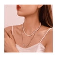 thumbnail image 4 of Collar De Cadena Y Perlas Hip Hop Moda Para Hombre Y Mujer Plata, 4 of 4