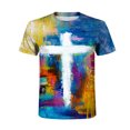 thumbnail image 4 of JINMGG Mens Tops under $5,Men's Unisex Daily T Shirt 3D Print Graphic Prints Cross Print Short Sleeve Tops Casual Blouse,Yellow XXXL, 4 of 9