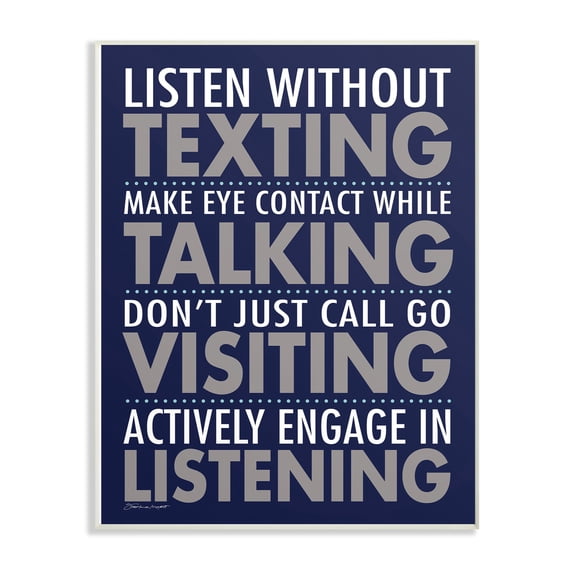 The Stupell Home Decor Collection Listen Without Texting Wall Art