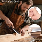 4 Pcs Wood Chisel Set, CRV Steel Bevel Sharp Edge Bench Chisels with Edge Cover, Comfortful Beech Handle, for Woodworking and DIY Projects, 9.5x(0.23, 0.47, 0.71, 0.94)