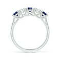 thumbnail image 2 of ANGARA Lab Grown Half Eternity 5 Stone Sapphire & Lab Diamond Wedding Ring for Women in 925 Sterling Silver (Size-3.8mm) | Anniversary, Jewelry Gift for Women | Lab-Grown Blue Sapphire Ring, 2 of 8