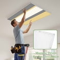 thumbnail image 4 of Yellow Morocco Magnetic Fluorescent Light Covers for Ceiling Lights 2 x 4 Feet, Geometric Grey Stripes Modern Office Classroom Kitchen Drop Ceiling Light Covers Lighting Filters Shade Panel 3 Packs, 4 of 9