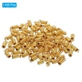 thumbnail image 3 of Unique Bargains Embouts de Cordon, 100 Pcs 3.5x8.5mm Embouts de Ressorts Métalliques Embouts de Terminators à Raclette Or Rose, 3 of 5