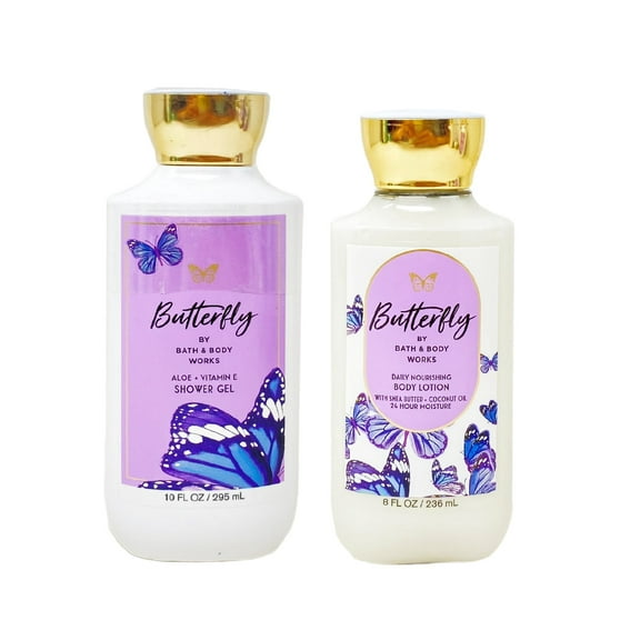 Bath and Body Works Butterfly 2 Piece Bundle - Shower Gel and Body Lotion - Full Size