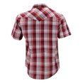 thumbnail image 2 of Men’s Western Short Sleeve Button Down Casual Plaid Pearl Snap Cowboy Shirt (#27 Red/White/Blue, L), 2 of 3