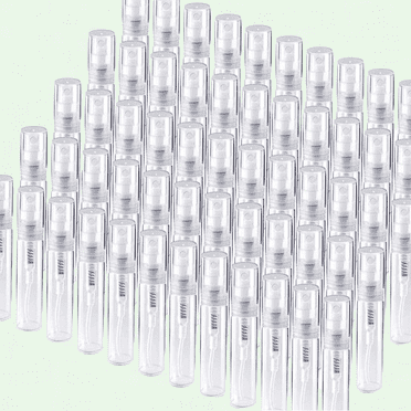 60 Pack 3ml Mini Clear Plastic Spray Bottle Empty Cute Perfume Atomizer for Cleaning, Travel, Essential Oils, Perfume.