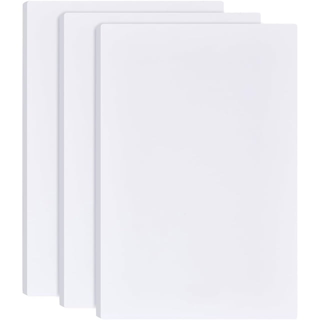 3Pcs 1/2 Inch White Foam Boards 12x8 Inch Rectangle PVC Foam Sheet Poster Board for Mounting Crafts Art Display Presentation and Projects