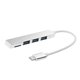 thumbnail image 2 of Adaptador USB C OTG perfke 3 puertos USB 3.1 a USB 2.0 lector de tarjetas pequeñas plateado, 2 of 9