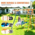 thumbnail image 6 of KFFKFF Outdoor Swing Set, 6-Feature Combo with Dual Swings, Trapeze, Ladder, Net, & Hoop, Durable Metal Frame for Children 3+, 440lbs Capacity, 6 of 9