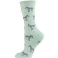 thumbnail image 4 of MeMoi Zebras Bamboo Blend Crew Socks - Womens - Female (9-11, Medium Gray Heather), 4 of 6
