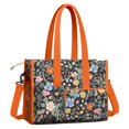 thumbnail image 2 of Teacher Tote Bag,Pioneer Flower Floral Print Pattern Teacher Utility Tote Bag,Large Work Tote Bags for Women with Multiple Pockets,Top Zipper Closure,13.8x10.6x6.7 Inch, 2 of 5