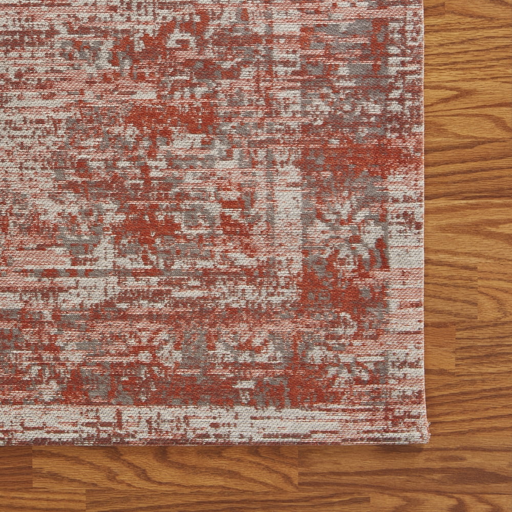 Ox Bay Jewel Medallion Distressed 2 Ft. 8 In. x 7 Ft. Victorian Rust Indoor Runner Rug