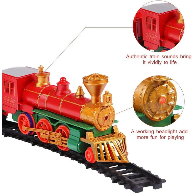 Christmas Train Set with Light & Sound - Electric Battery Operated