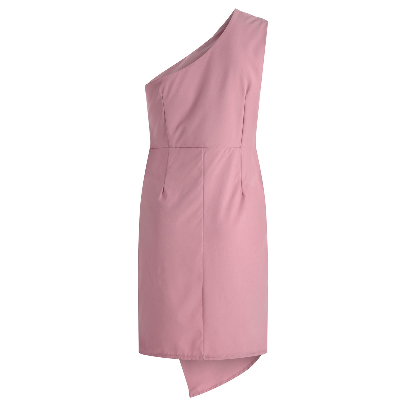 strapless open back dress Pink One Shoulder Dress  OhSoFly