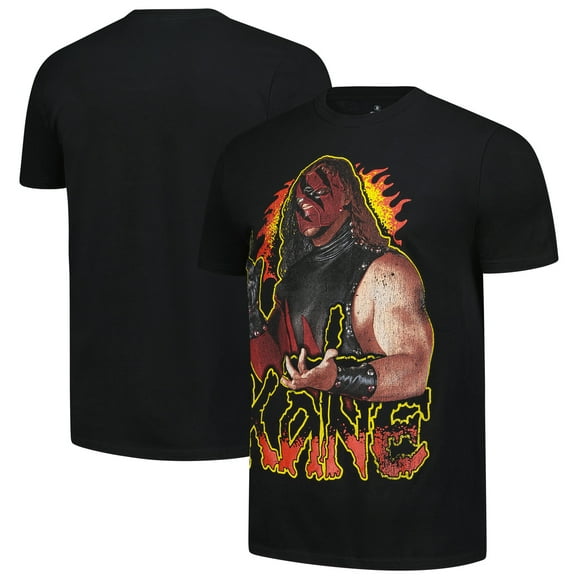 Men's Ripple Junction Black Kane Vintage Fire Text T-Shirt