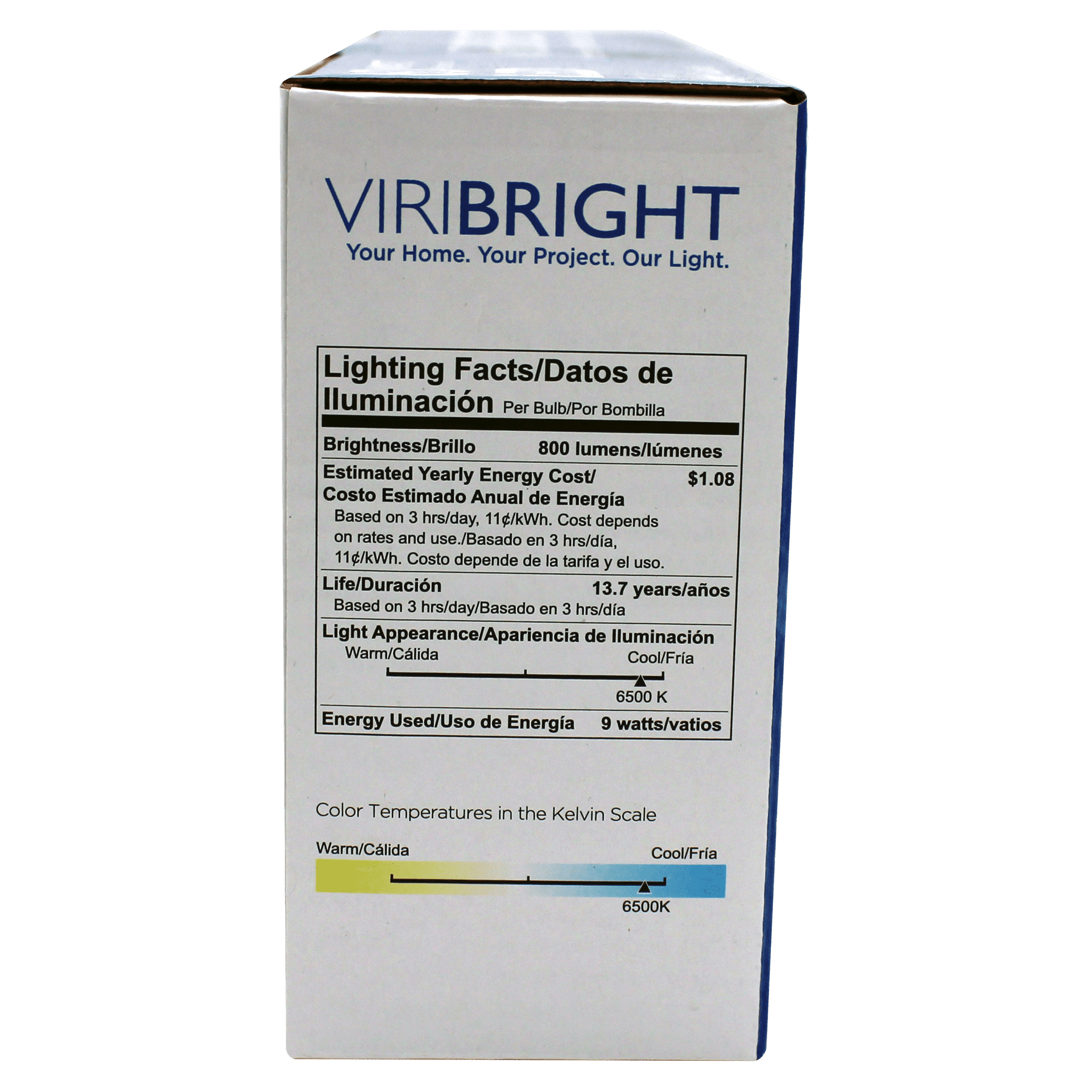 Viribright 60-Watt Equivalent A19 E26 LED Light Bulb, 6500K Daylight (12-Pack)