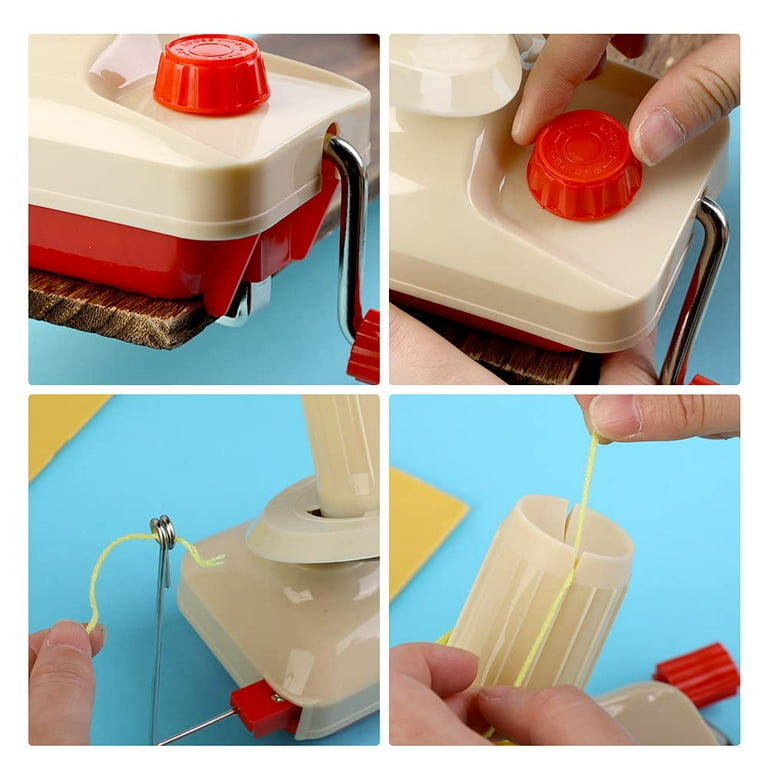 Ovilladora De Lana Yarn Ball Winder, Hands Operated Swift Yarn Fiber String Ball Wool Winder Machines For Family 4Pompom Maker 10PS Knitting Stitch Markers 10PS Plastic Needles 1PS Scissors(26b Devanadora De Lana