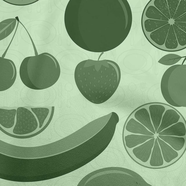 oneOone Tissu Polyester Spandex Menthe Tissu pour Robe Fruits Tissu Imprimé au Mètre 56 Pouces de Large
