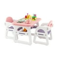 thumbnail image 1 of Costway 3-Piece Kids Table and Chair Set Toddler Activity Study Desk with Building Blocks, 1 of 10