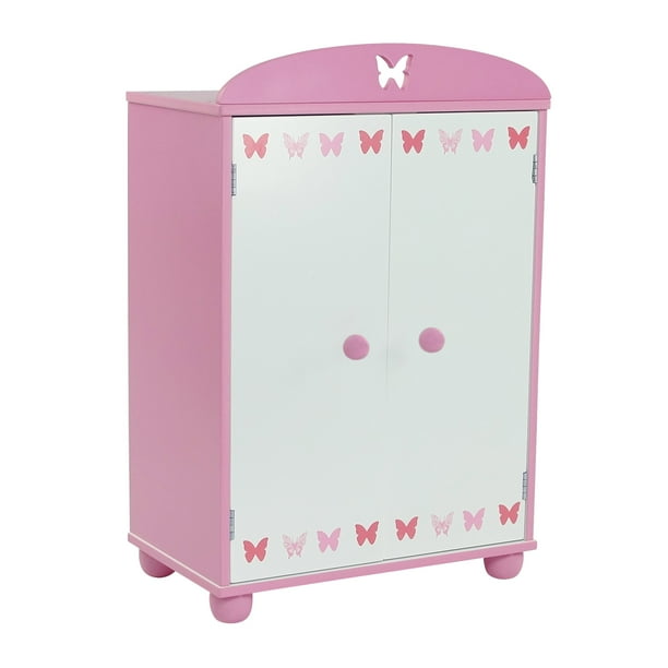 This is $76 off retail, saving you 31% off. 18 inch doll furniture beautiful pink and white armoire closet with butterfly detail comes with 5 doll clothes hangers fits american girl dolls